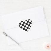 Sticker Cœur à damiers Drapeau Conception Conception Chess Chec (Enveloppe)