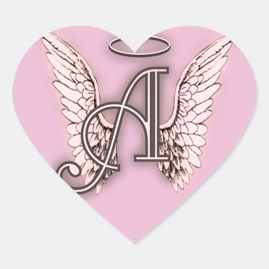 Sticker Cœur A est pour Angels Pink Heart (Devant)