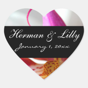 Sticker Cœur À l'intérieur d'une orchidée de blanc mariage