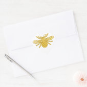Sticker Cœur abeille royale, imitation de la broderie (Enveloppe)