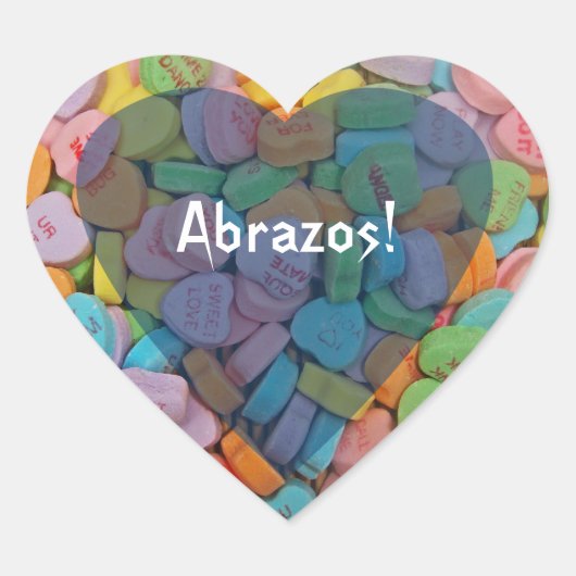 Sticker Cœur Abrazos-Candy Hearts - Dites-le en espagnol (Devant)