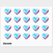 Sticker Cœur Abstract Dream Wave – Vibrant Surreal Flow (Feuille)