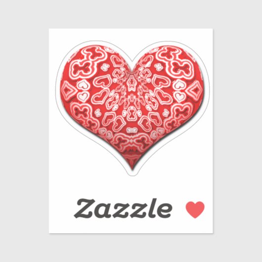 Sticker Coeur Abstrait (Feuille)