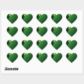 Sticker Cœur Abstrait Crystal Reflet Green Fortune (Feuille)