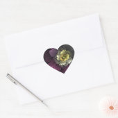 Sticker Cœur Abstrait Purpur moderne Khaki Gris Fleur fractale  (Enveloppe)