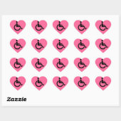 Sticker Cœur Accès en fauteuil roulant - Symbole du fauteuil de (Feuille)