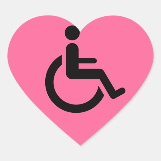 Sticker Cœur Accès en fauteuil roulant - Symbole du fauteuil de (Devant)