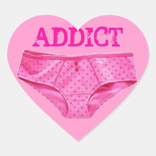 Sticker Cœur ADDICT DE PINK PANTY (Sticker cardiaque) (Devant)