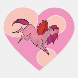 Sticker Cœur Adhésifs en forme de cœur rose mignon Pegasus