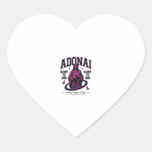 Sticker Cœur Adonai Gloire à Dieu Vintage Vector Design Chrétie