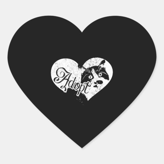 STICKER CŒUR ADOPTER CAT (Devant)
