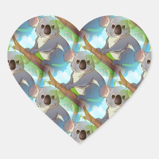 Sticker Cœur Adoptez Un Koala ! (Devant)