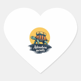 Sticker Cœur Adventure Awaits est Randonnée Aventures est Plein