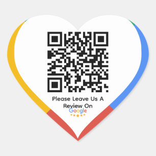 Sticker Cœur Affaires personnalisées Google Avis QR Code Sociét