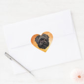 Sticker Cœur Affenpinscher Monkey Dog Affens Terrier (Enveloppe)