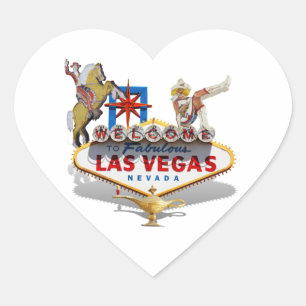 Sticker Cœur Affiche de bienvenue Las Vegas