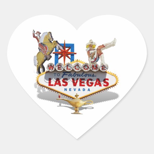 Sticker Cœur Affiche de bienvenue Las Vegas (Devant)