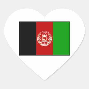 Sticker Cœur Afghanistan - Drapeau afghan