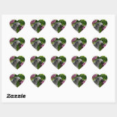 Sticker Cœur African Grey Parrot with Orchids (Feuille)