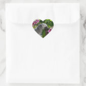 Sticker Cœur African Grey Parrot with Orchids (Sac)
