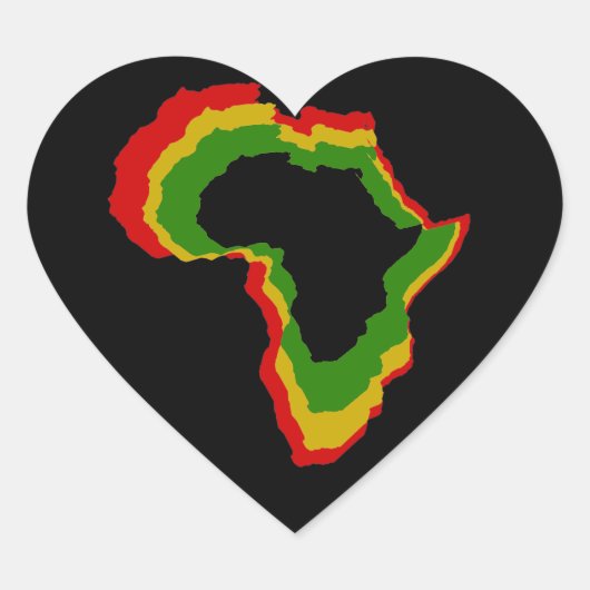 Sticker Cœur "Afrique - Couleurs panafricaines" [a] (Devant)
