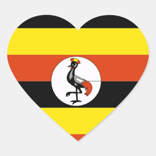 Sticker Cœur Afrique : Drapeau de l'Ouganda (Devant)
