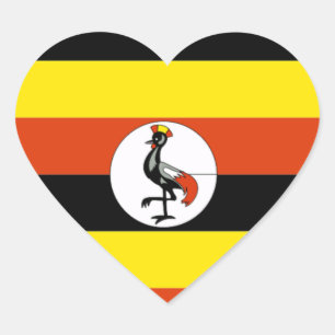 Sticker Cœur Afrique : Drapeau de l'Ouganda