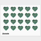 Sticker Cœur Agate Green Gold Parties scintillant Emerald Votre (Feuille)