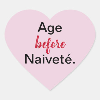 Sticker Cœur Age avant Naivete en rose