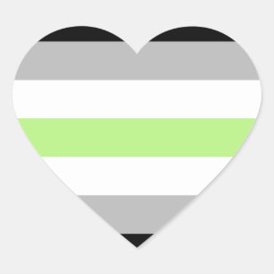 Sticker Cœur Agender Pride