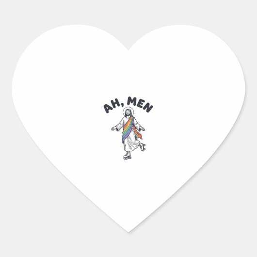 Sticker Cœur Ah Men Roller Skating Foi Vector Design_1 (Devant)