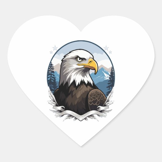 Sticker Cœur Aigle de Bald (Devant)
