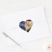 Sticker Cœur Aigle et drapeau américains (Enveloppe)