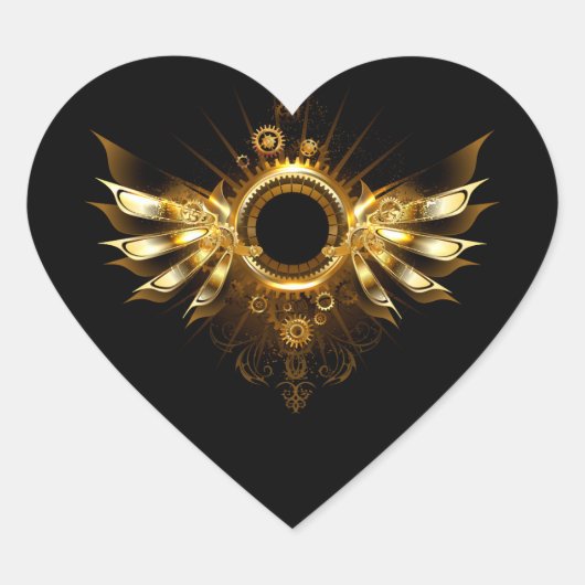 Sticker Cœur Ailes de Steampunk (Devant)