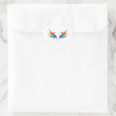 Sticker Cœur Ailes fluffy arc-en-ciel (Sac)
