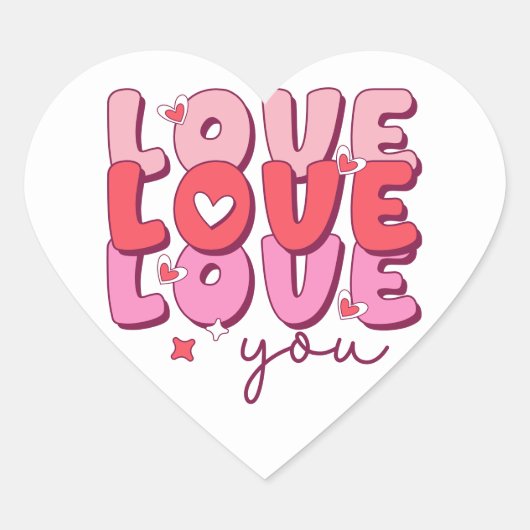 Sticker Cœur Aimer Aimer Vous Aimer Coeur romantique (Devant)