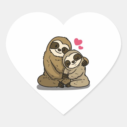 Sticker Cœur Aimer Sloth (Devant)