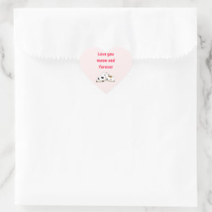 Sticker Cœur Aimez-vous miow et pour toujours Cats Valentines