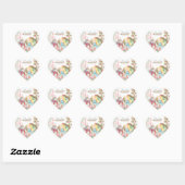 Sticker Cœur Alice Aventures dans Woderland Anniversaire Tea Pa (Feuille)