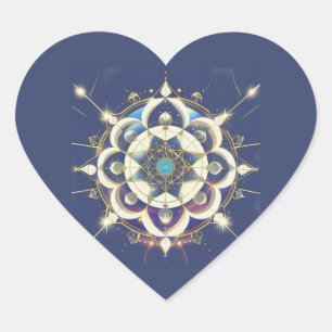Sticker Cœur Alignement Étoile Dorée – Un Univers de Géométrie