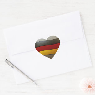 Sticker Cœur Allemagne - couleurs du drapeau - Chrome par Shirl