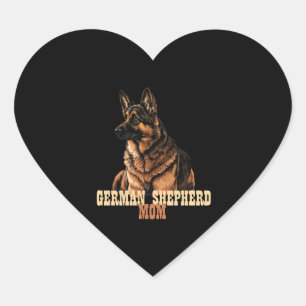 Sticker Cœur Allemand Shepherd maman, propriétaire de chien mam