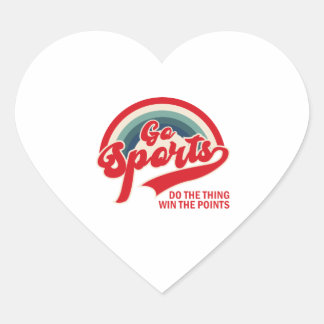 Sticker Cœur Allez Sports Faites La Chose Gagnez Les Points