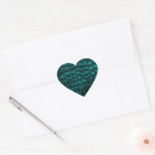 Sticker Cœur Alligator Turquoise Faux Cuir (Enveloppe)