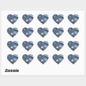 Sticker Cœur Allure bleu cristal (Feuille)