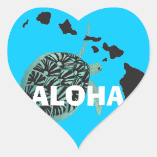 Sticker Cœur Aloha îles d'Hawaï