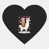 Sticker Cœur Alpaca Sloth Christmas (3) (Devant)