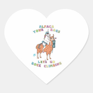 Sticker Cœur Alpaca Vos Sacs Aller Rock Escalade Unicorn
