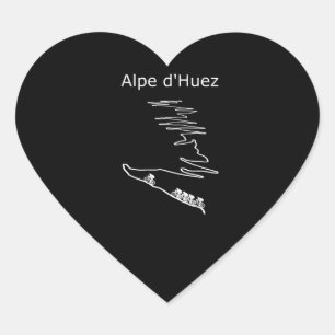 Sticker Cœur Alpe Huez En France Chefs De Conception Cycliste