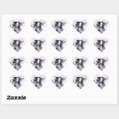Sticker Cœur Alphabet Fleurs violettes - Lettre R Nom Filles (Feuille)